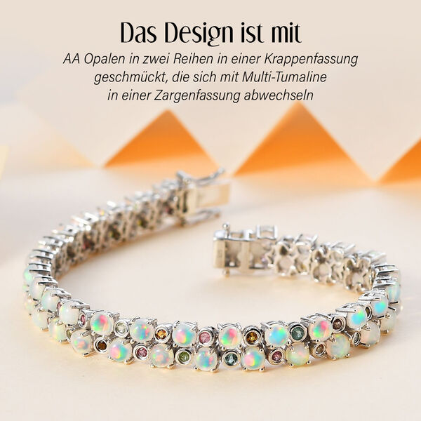 AA Nat&uuml;rliches, &auml;thiopisches Welo Opal und Multi-Turmalin-Armband image number 4