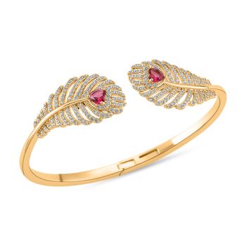 Roter Kristall und wei&szlig;er Zirkonia 19cm Armreif