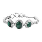 Malachit Armband ca. 18 cm, Reiner Edelstahl ca. 25,00 ct.