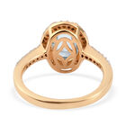 Blau Topas und Zirkon Ring 925 Silber vergoldet (Größe 18.00) ca. 3,16 ct image number 5