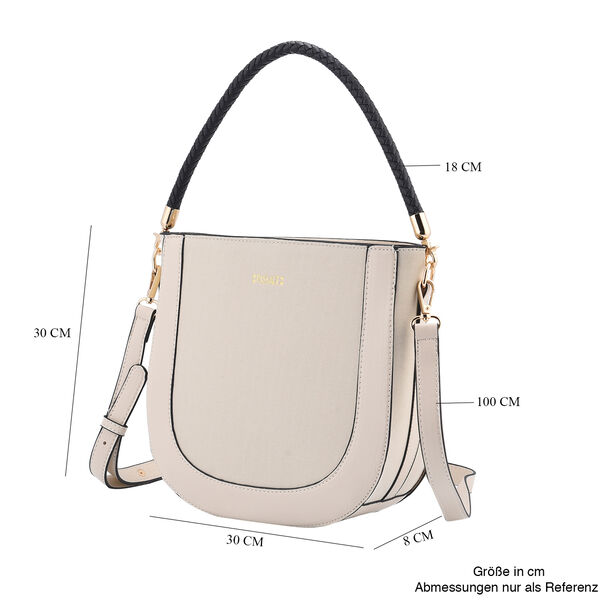 Hobo Tasche mit abnehmbarem Riemen, Größe 26x8x14 cm, Beige image number 7