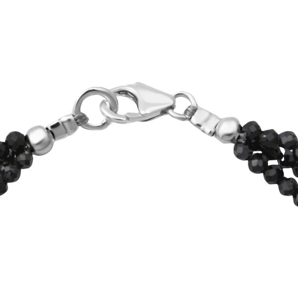 3 reihiges Schwarzer Spinell Armband, ca. 19 cm, 925 Silber, ca. 20.00 ct image number 2