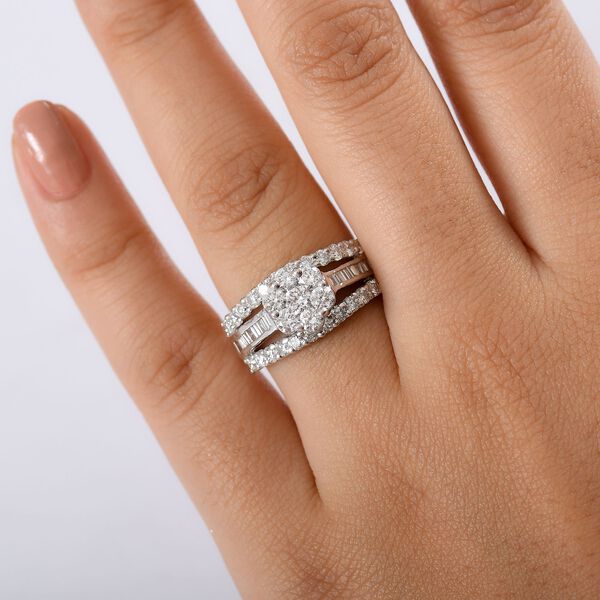 LUXURIANT SGL zertifizierter SI-GH Labor Diamant Ring, 925 Silber rhodiniert - 2 ct. image number 3