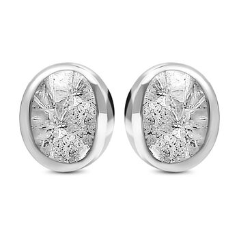 Handgearbeiteter, nat&uuml;rlicher Polki Diamant Ohrringe, 925 Silber platiniert ca. 0.10 ct