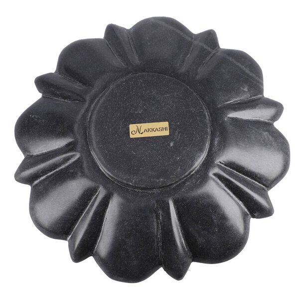 NAKKASHI - Handgeschnitzte Marmorschüssel im Lotos Design, Schwarz image number 4