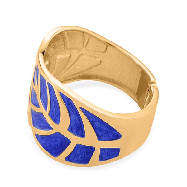 Emaille-Armband in Dunkelblau mit Blattmuster, ca. 17 cm image number 5