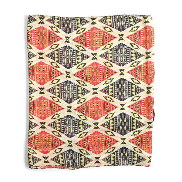 100% natürlicher Satin Seiden Schal, Rhombus Muster, Rot image number 5