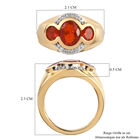 Mexikanischer Kirschfeuer-Opal und Zirkon-Ring, 925 Silber Gelbgold Vermeil (Größe 16.00) ca. 1,60 ct image number 6