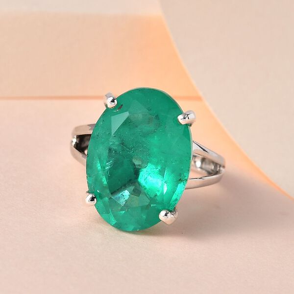 Smaragd Triplett Quarz Ring - 12,76 ct. image number 1