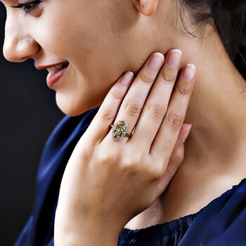 Nat&uuml;rlicher, goldener Tansanit und Zirkon-Ring - 2,30 ct.