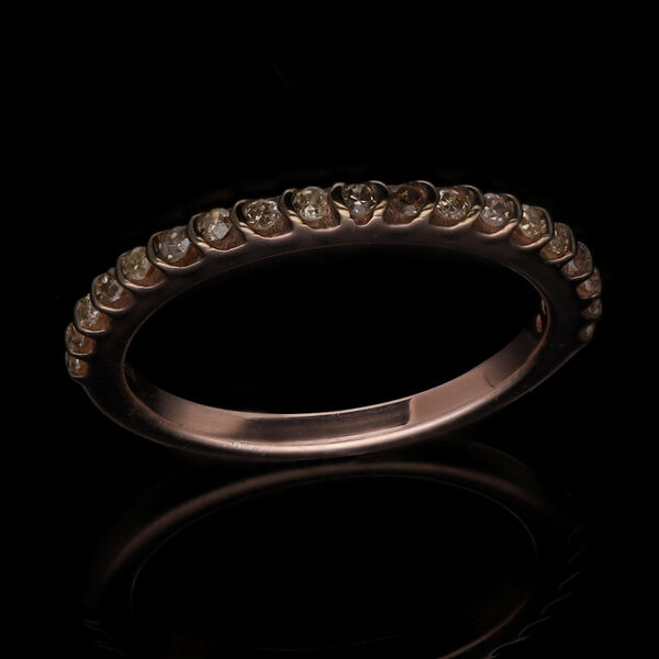 Natürlicher Champagner Diamant Ring, 925 Silber Roségold Vermeil (Größe 17.00) ca. 0.25 ct image number 1