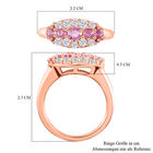 Rosa Saphir und Zirkon Cluster Ring, 925 Silber rosévergoldet, 1,34 ct. image number 6