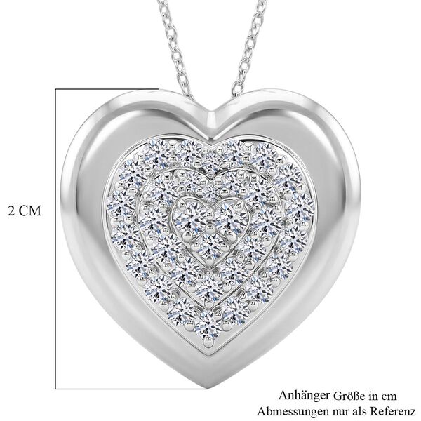 LUXURIANT SGL zertifizierter SI-GH Labor Diamant Herz-Anh&auml;nger mit 50cm Kette - 1 ct. image number 5