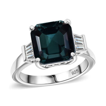 Farbwechsel Alexandrit Triplett Quarz und wei&szlig;er Topas Ring - 5 ct.