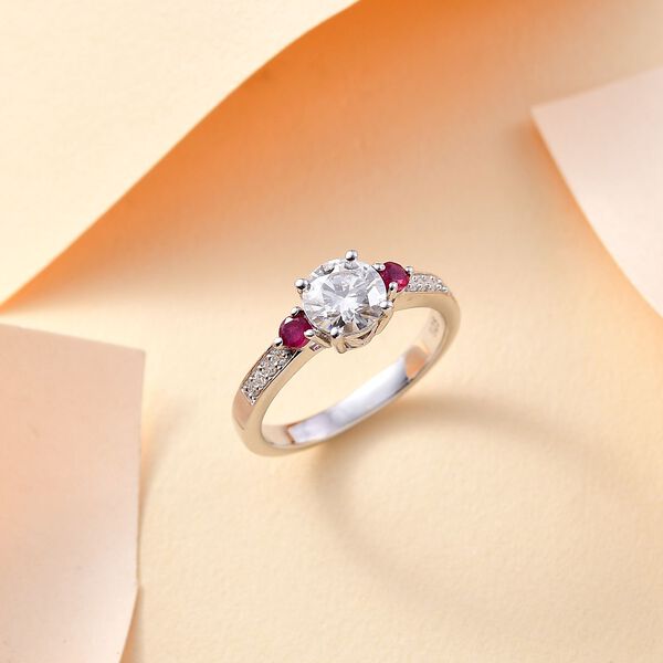 Moissanit und afrikanischer Rubin-Ring - 1,30 ct. image number 2