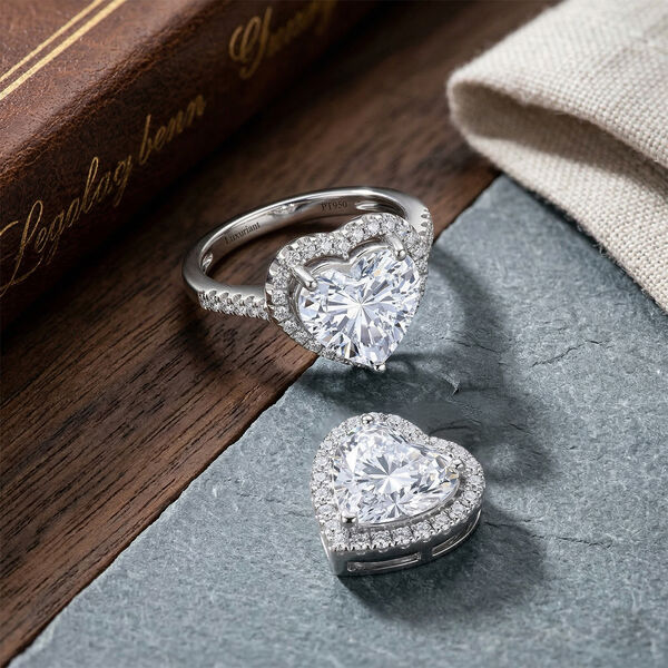 LUXURIANT IGI zertifizierter VS-EF Labor Diamant Ring und Anh&auml;nger in 950 Platin image number 1