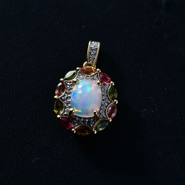 AA Natürlicher, äthiopischer Welo Opal, Multi-Turmalin und Zirkon Anhänger - 2,49 ct. image number 3