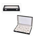 Elegante Ringbox im Edlen Drachenhaut-Design, 150 F&auml;cher, Glasfenster, Anlaufschutz, Zwei Verschlussriegel, 35x24x5.5cm, Schwarz