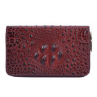 Brieftasche aus 100% echtem Leder mit Kroko-Prägung, Größe 20x5x12 cm, Burgunderrot image number 0