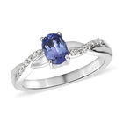 Tansanit und Zirkon Ring 925 Silber platiniert  ca. 0,75 ct image number 3
