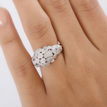 EverTrue Ring mit Zirkon-Akzenten in Silberton