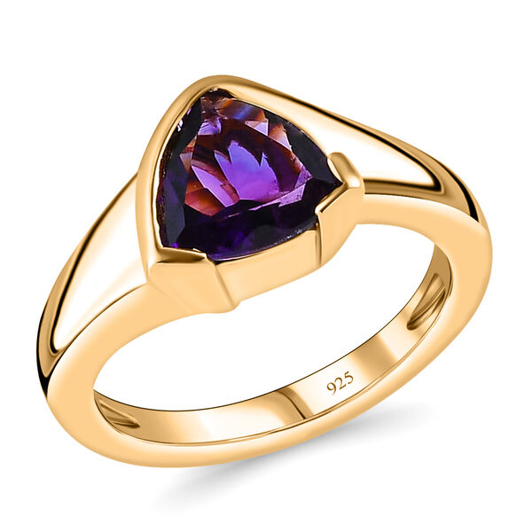 Natürlicher, marokkanischer Amethyst-Ring, 925 Silber Gelbgold Vermeil  ca. 1,72 ct image number 4