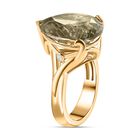 Prasiolite, Weißer Zirkon Ring, 925 Silber vergoldet (Größe 20.00) ca. 9.04 ct image number 4