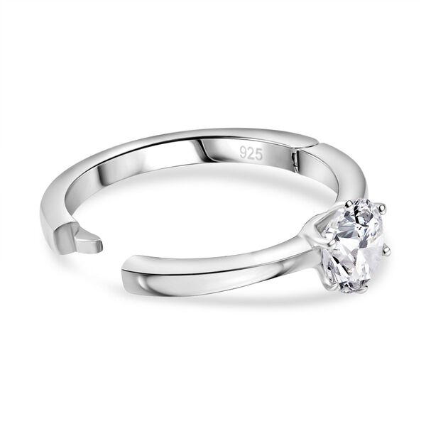 Moissanit Ring 925 Silber platiniert (Gr&ouml;&szlig;e 21.00) ca. 0,95 ct image number 7