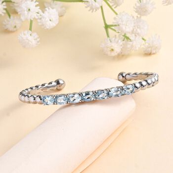 Himmelblauer Topas-Armreif, 19 cm - 6,81 ct.