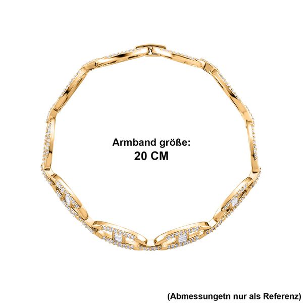 Wei&szlig;er Zirkonia Armband ca. 20 cm Nickelfreies Messing image number 4