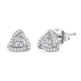 RADIANTA GRA zertifiziert Moissanit (D-VVS) Ohrringe 925 Silber rhodiniert ca. 0.76 ct