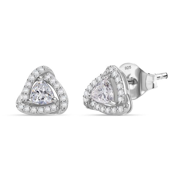 RADIANTA GRA zertifiziert Moissanit (D-VVS) Ohrringe 925 Silber rhodiniert ca. 0.76 ct image number 0