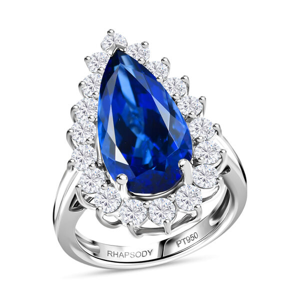 Rhapsody AAAA Tansanit, Weißer Diamant Ring 950 Platin (Größe 17.00) ca. 11,34 ct image number 3