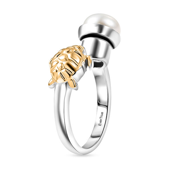 EVER TRUE Süßwasser Perle (7.5-8 mm) Ring Nickelfreies Messing Zweifarbige Beschichtung (Größe 18.00) image number 4