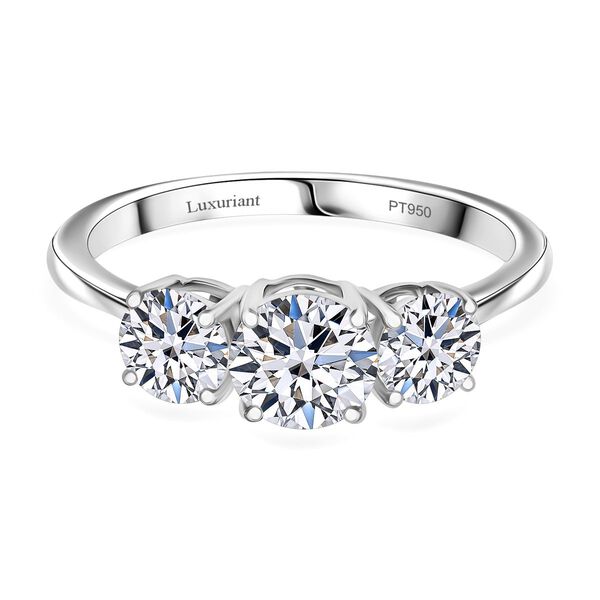 LUXURIANT DIAMOND - Lab Grown Diamant VS-GH SGL zertifiziert Ring 950 Platin (Gr&ouml;&szlig;e 17.00) ca. 2.00 ct