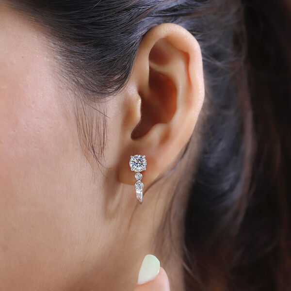 Moissanit Creolen mit Schild-Schliff - 1,72 ct. image number 3