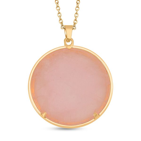 Rosenquarz Schmuckset Eisen Gelbes Gold, Legierung Gelbes Gold, Edelstahl IP-Gelbbeschichtung ca. 75.00 ct image number 4