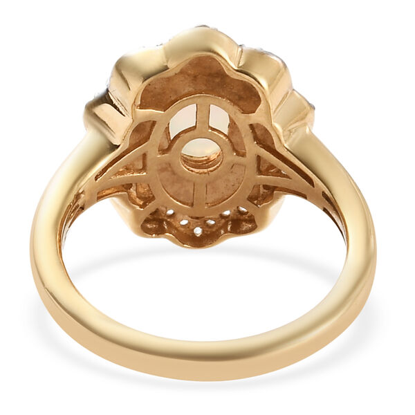 Natürlicher Äthiopischer Opal und Zirkon Ring 925 Silber vergoldet  ca. 0,86 ct image number 6