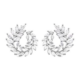 Weiße Zirkonia Ohrringe, Messing ca. 10.00 ct