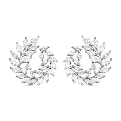 Wei&szlig;e Zirkonia Ohrringe, Nickelfreies Messing