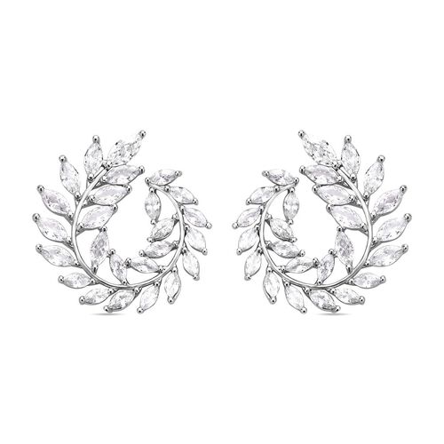 Weiße Zirkonia Ohrringe, Messing ca. 10.00 ct image number 0