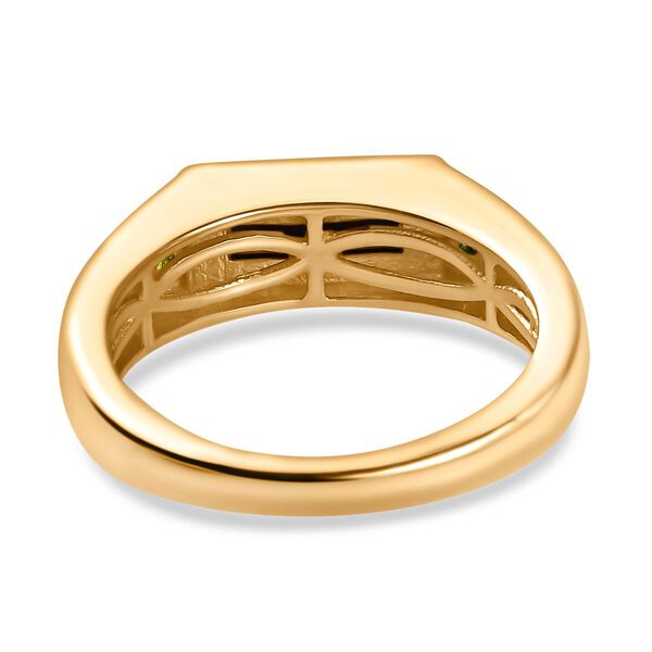 Ammolit, Natürlicher Chromdiopsid Ring 925 Silber 750 Gelbgold Vermeil (Größe 17.00) ca. 1,11 ct image number 6