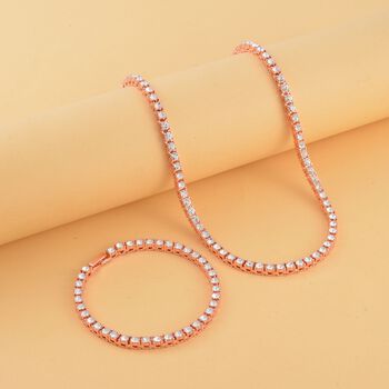 Kristall-Schmuckset in Ros&eacute;goldton