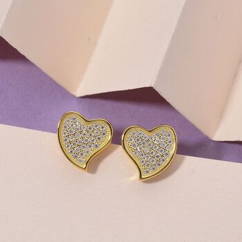 Moissanit Ohrringe 925 Silber vergoldet ca. 0.48 ct