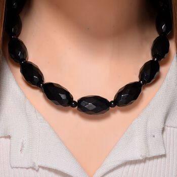 SEHR SELTEN - Shungit Halskette ca. 45cm + 5cm extender, 925 Silber rhodiniert ca. 590.00 ct