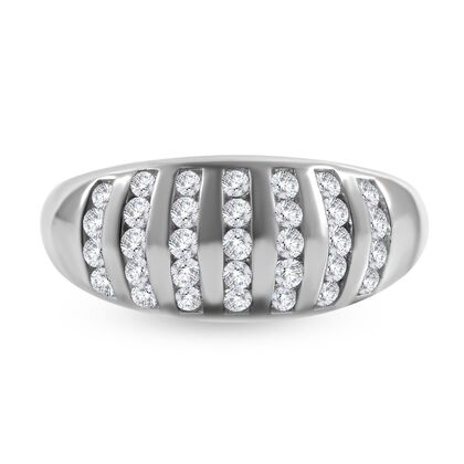 Lustro Stella - Weißer Zirkonia Ring, 925 Silber platiniert, ca. 1.16 ct
