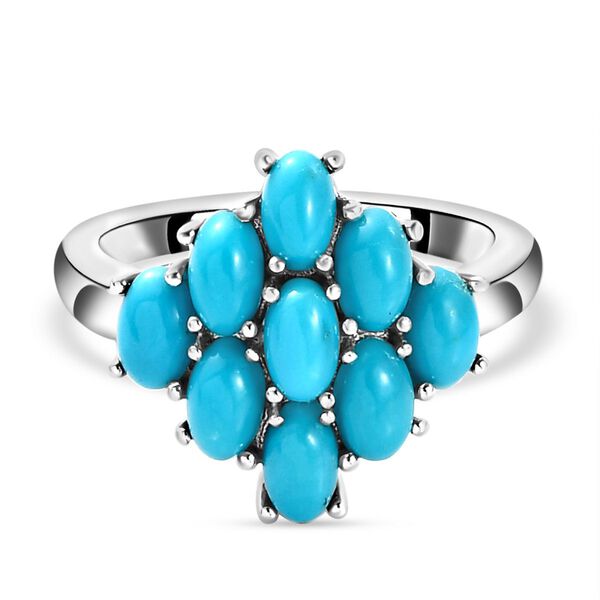 Amerikanischer, nat&uuml;rlicher Sleeping Beauty T&uuml;rkis-Ring, 925 Silber platiniert  ca. 2,05 ct