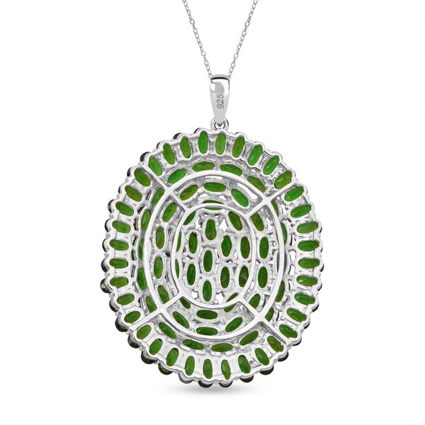 Natürlicher Chromdiopsid Schmuckset 925 Silber rhodiniert ca. 21,22 ct. image number 4