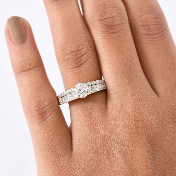 LUXURIANT DIAMOND - Lab Grown Diamant SI-GH SGL zertifiziert Ring 925 Silber 750 Gelbgold Vermeil (Größe 21.00) (10-15 Werktage Lieferzeit) ca. 1.51 ct image number 3