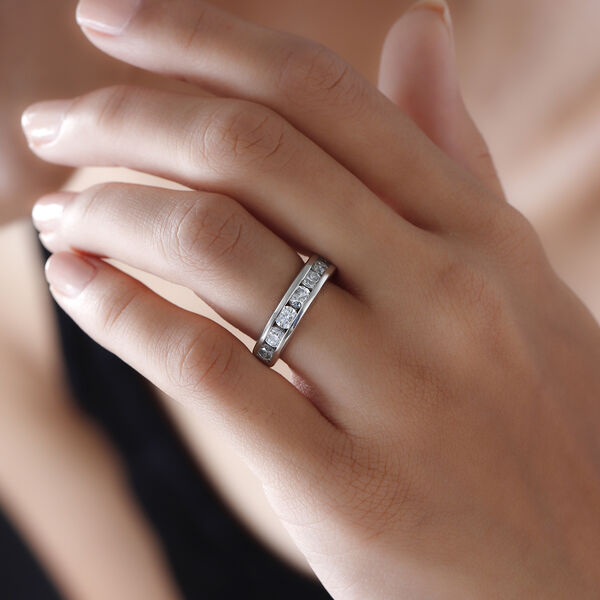 88 Facetten Moissanit-Ring, 925 Silber platiniert  ca. 1,61 ct image number 3